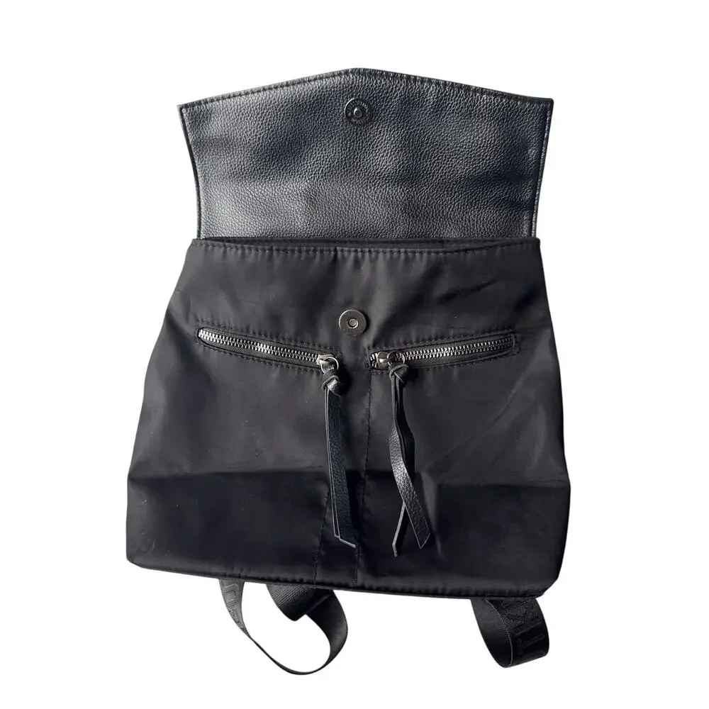 Botkier New York Trigger Mini Women's adjust Backpack Black Leather & Nylon